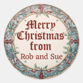 Sticker Rond Wreath de Noël (Devant)