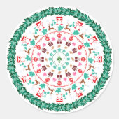 Sticker Rond Wreath de Noël (Devant)