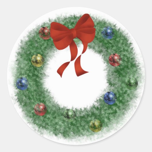 Sticker Rond Wreath de Noël (Devant)