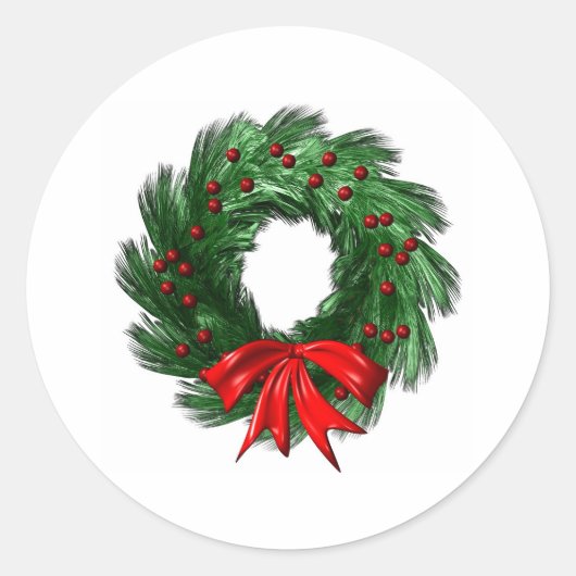 Sticker Rond Wreath de Noël (Devant)