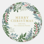 Sticker Rond Wreath de Noël (Devant)