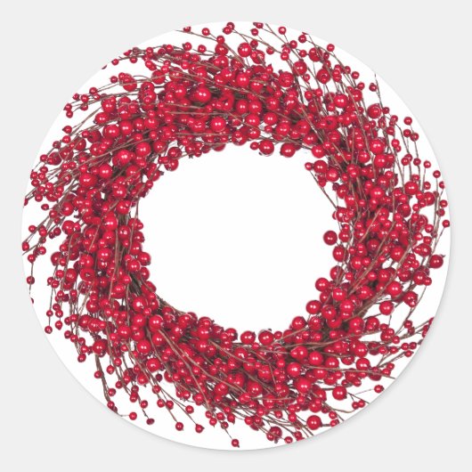 Sticker Rond Wreath Red Berry (Devant)