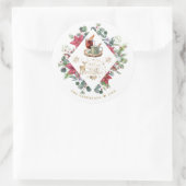 Sticker Rond Wreath Script Winter Vous Souhaite Un Joyeux Noël (Sac)