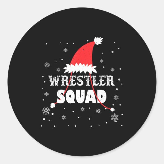 Sticker Rond Wrestler Squad Christmas Wrestling Matching Xmas  (Devant)