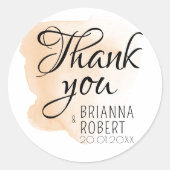 Sticker Rond Wtercolor Burnt Orange Terracota Merci (Devant)