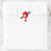 Sticker Rond WTF avec point d'interrogation (Sac)