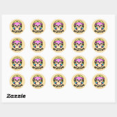 Sticker Rond Wuffoo Adventures Cute Kawaii Puppy animation (Feuille)