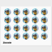 Sticker Rond Wuffoo Molli Cute Kawaii Puppy Ice cave (Feuille)