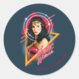 Sticker Rond WW84   Wonder Woman Insigne de personnage Rétrowav