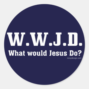 Sticker Rond WWJD ? Que Jésus ferait-il ?