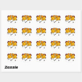 Sticker Rond WX - Danser un dessin sur le poulet (Feuille)