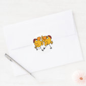 Sticker Rond WX - Danser un dessin sur le poulet (Enveloppe)