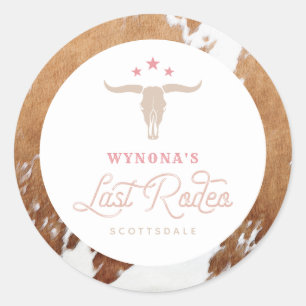 Sticker Rond WYNONA Pink Cowgirl Dernier Rodéo Bachelorette