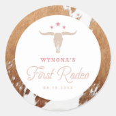 Sticker Rond WYNONA Pink Cowgirl Premier Rodéo fête d'anniversa (Devant)