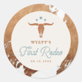 Sticker Rond WYNONA Premier Rodéo Cowboy fête d'anniversaire (Devant)