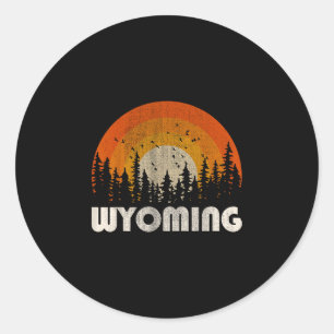 Sticker Rond Wyoming - nature drôle vintage randonnée 60s 70s 8