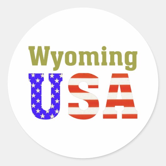 Sticker Rond Wyoming USA ! (Devant)