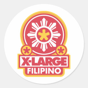 Sticker Rond X-Large Filipino - Rouge