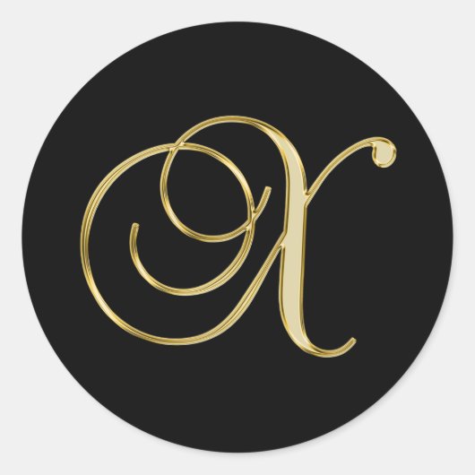 Sticker Rond X monogramme or noir (Devant)