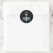 Sticker Rond X-Ray Vision Blue Single Skeleton (Sac)