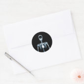 Sticker Rond X-Ray Vision Blue Single Skeleton (Enveloppe)