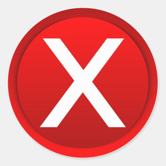 Sticker Rond X rouge - Symbole non / incorrect (Devant)