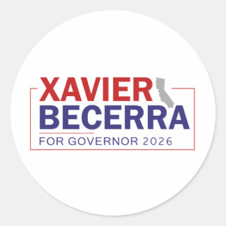Sticker Rond Xavier Becerra 2026 Pour Gouverneur, Politique Cal