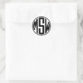 Sticker Rond XClassic Vine Script 3 Monagram initial do-it-your (Sac)