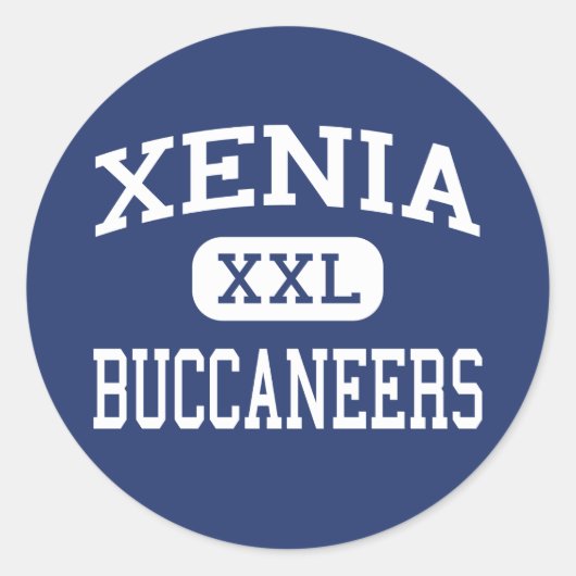 Sticker Rond Xenia - Buccaneers - Lycée - Xenia Ohio (Devant)