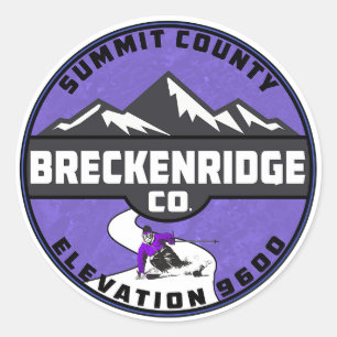 Sticker Rond Xian de Breckenridge Colorado Skiing