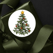 Sticker Rond XMAS déplaisant | Un Arbre De Noël Très Gothique