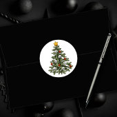 Sticker Rond XMAS déplaisant | Un Arbre De Noël Très Gothique