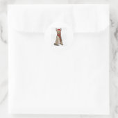 Sticker Rond Xmas Devon Rex Chat Santa Claus Casquette Ugly (Sac)