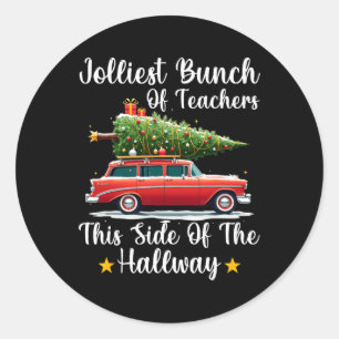 Sticker Rond Xmas Jolle Bunch D'Enseignants De Ce Côté Du H