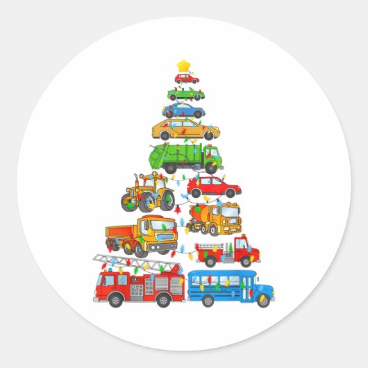 Sticker Rond Xmas Light Christmas Tree, Funny Xmas Boys Kids To (Devant)