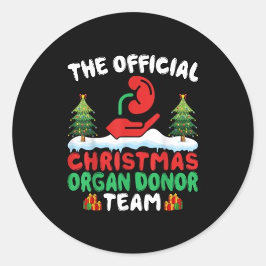 Sticker Rond Xmas Organ Donor Team - Funny Organ Donation Chris (Devant)