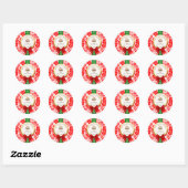 Sticker Rond XMAS Red LACE Editable green red white (Feuille)