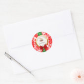 Sticker Rond XMAS Red LACE Editable green red white (Enveloppe)