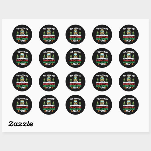 Sticker Rond Xmas School Bus Monitor Team School Bus Monitor (Feuille)