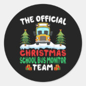 Sticker Rond Xmas School Bus Monitor Team School Bus Monitor (Devant)