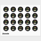 Sticker Rond Xmas Tree Lights Santa Hat Musical Ukulele Guitar  (Feuille)