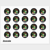 Sticker Rond Xmas Tree Lights Santa Hat Vegetable Broccoli Chri (Feuille)