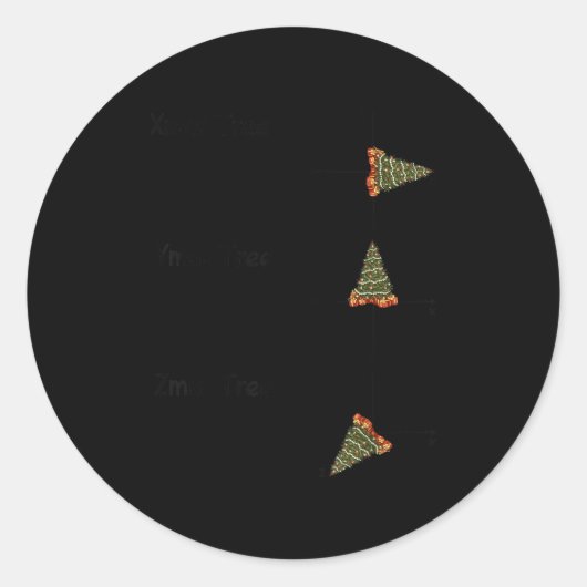 Sticker Rond Xmas Ymas Zmas Tree Math Nerd Christmas (Devant)
