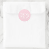 Sticker Rond XO embrasse et embrasse rose moderne texte personn (Sac)