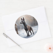 Sticker Rond Xoloitzcuintli Laisser neiger Noël (Enveloppe)