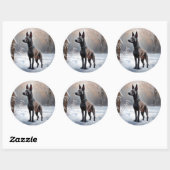 Sticker Rond Xoloitzcuintli Laisser neiger Noël (Feuille)