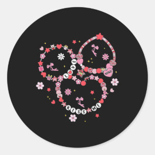 Sticker Rond Xoxo Bracelet Joyeuse Fête De La Saint Valentin Fe