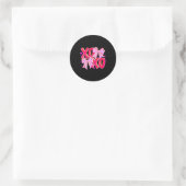 Sticker Rond Xoxo Valentines Day Love Funny Coquette Bow Checke (Sac)