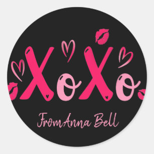 Sticker Rond Xoxo Valentines Jour mignonne Valentine Faveurs