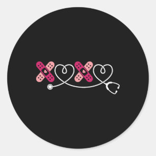 Sticker Rond Xoxo Xo Xo Infirmière Stéthoscope Saint-Valentin H